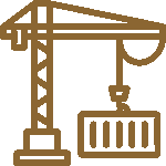 a crane with a container
